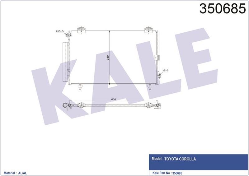 Kale 350685 Klima Radyatörü Al Al Corolla