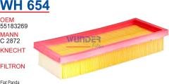 WUNDER WH654 HAVA FİLTRESİ - FİAT PANDA II - PUNTO II 1,1-1,2