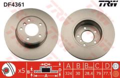 Trw Df4361 Fren Diski Ön Bmw 5 E60 E61 Bmw 6 E63 Havalı 324Mm