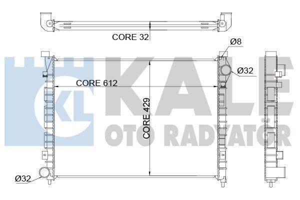 Kale 350700 Su Radyatörü Freelander I 1997 Sonrası 1.8 16V Nac 612X428X32