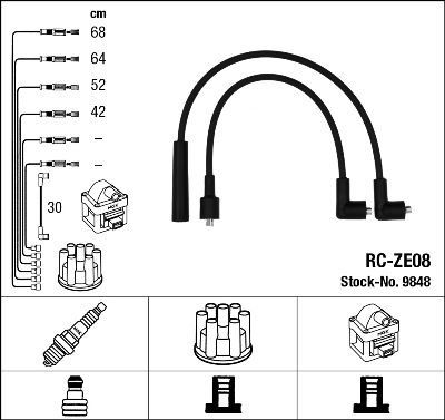 Ngk 9848 Buji Kablosu 323 90-94 (B6 Motor)Mazda 121 87-90