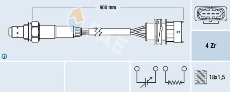 Fae 77157 Oksijen/Lambda Sensörü Arka Astra Vectra Corsa B Konum 2