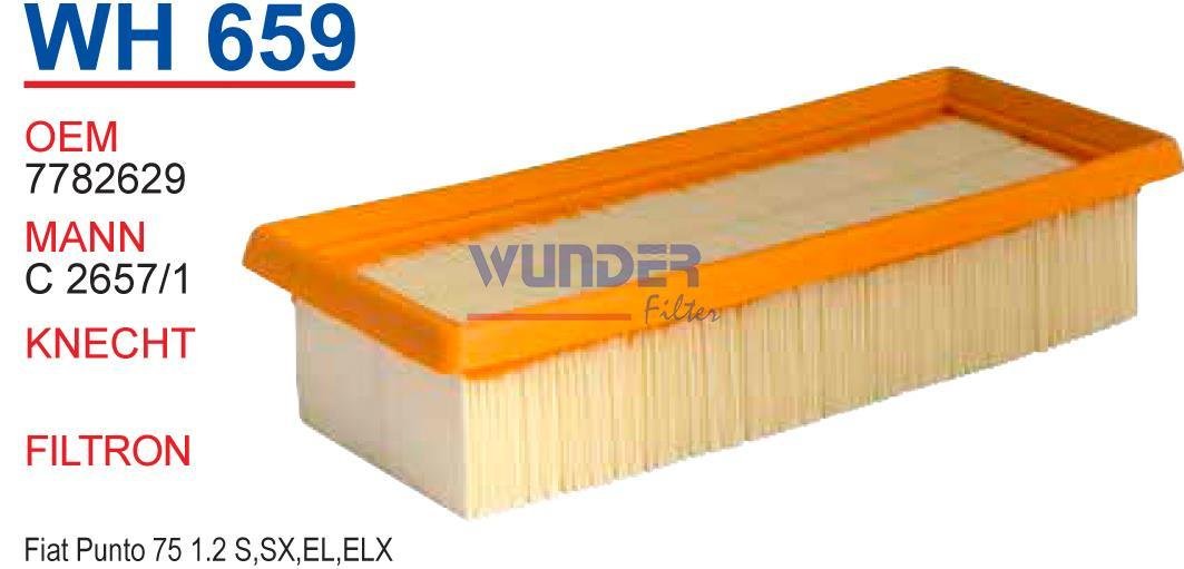 WUNDER WH659 HAVA FİLTRESİ - FiAT PUNTO 75 1.2 S,SX,EL,ELX