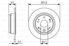 Bosch 0986479A91 Fren Diski Arka [281.8 Mm / 9.1-7.5 Mm]
