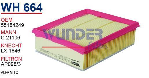 WUNDER WH664 HAVA FİLTRESİ - FİAT DOBLO 1,6 10--LİNEA 07--PUNTO I