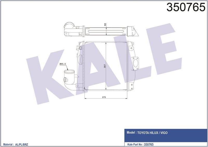 Kale 350765 İntercooler Al/Pl/Brz Hılux-Vıgo