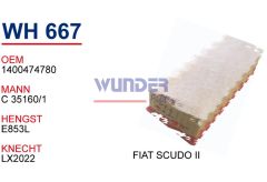WUNDER WH667 HAVA FİLTRESİ - FİAT SCUDO II