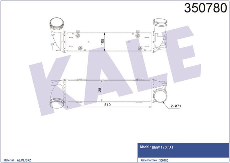 Kale 350780 İntercooler Al/Pl/Brz 1-3-X1
