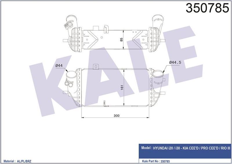 Kale 350785 Turbo Radyatörü 300×161×85 Accent Iv İ20 İ30 1.4 1.6