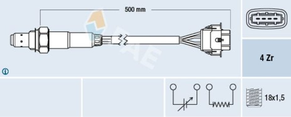 Fae 77303 Oksijen/Lambda Sensörü Konum 1 Astra H Vectra C Zafıra B A16Xe