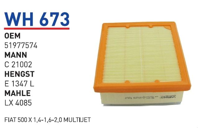 WUNDER WH673 HAVA FİLTRESİ - FİAT 500 X 1,4-1,6-2,0 MULTİJET