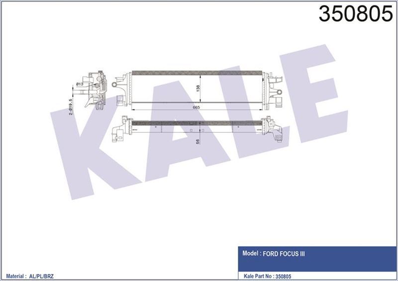 Kale 350805 İntercooler Al/Pl/Brz Ford Focus Iıı