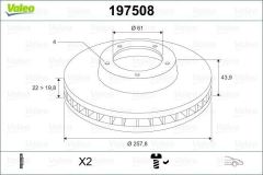 Valeo 197508 Fren Diski Ön Hava Kanallı [258 /22-198Mm] Kangoo Iı