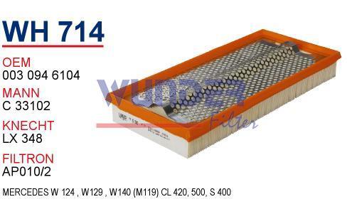 WUNDER WH714 HAVA FİLTRESİ - MERCEDES 140 KASA EKLASS W124 - W129