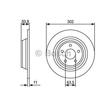 Bosch 0986479D37 Fren Diski Arka[302 11-9.5 Mm . Kaplamalı Havala